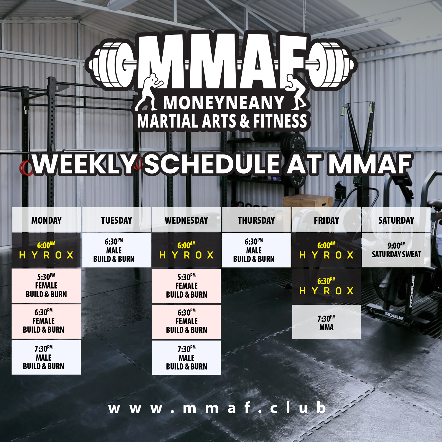 mmaf schedule 2024 HYROX